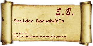 Sneider Barnabás névjegykártya